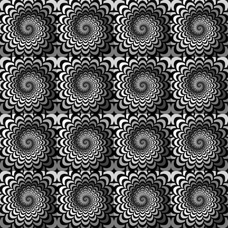 Design seamless monochrome spiral movement snakeskin pattern. Abstract background in op art style. Vector art Stock Photo - Budget Royalty-Free & Subscription, Code: 400-07555105