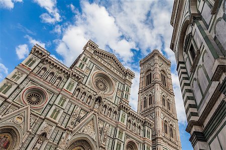 simsearch:400-06085658,k - Florence, Italy. Detail of the Duomo during a  bright sunny day but without shadow on the facade (very rare!) Stockbilder - Microstock & Abonnement, Bildnummer: 400-07555213