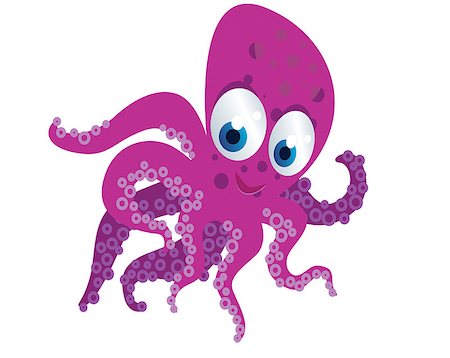 cute octopus cartoon posing Stock Photo - Budget Royalty-Free & Subscription, Code: 400-07555260