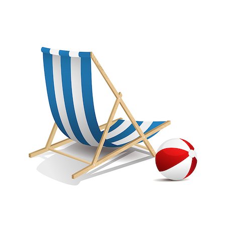 Vector illustration of a beach chair and the ball isolated Photographie de stock - Aubaine LD & Abonnement, Code: 400-07555274