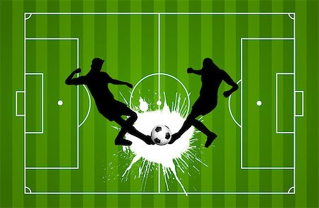soccer field background - Football or soccer background with silhouettes of players Stock Photo - Budget Royalty-Free & Subscription, Code: 400-07555383
