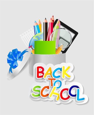 simsearch:400-08166124,k - Back to School Concept Vector Illustration. EPS10 Fotografie stock - Microstock e Abbonamento, Codice: 400-07555481