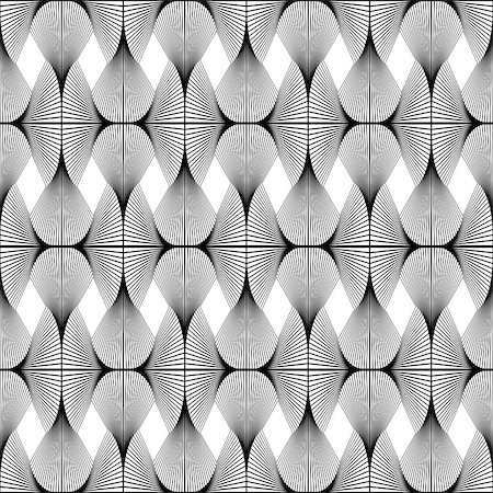 simsearch:400-07717373,k - Design seamless diamond geometric pattern. Abstract monochrome waving lines background. Speckled twisted texture. Vector art Foto de stock - Super Valor sin royalties y Suscripción, Código: 400-07555667