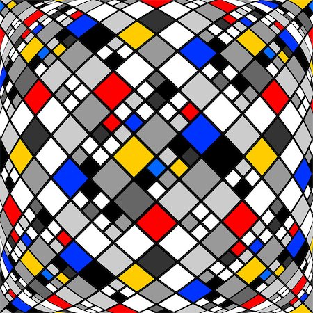 Design monochrome warped diamond mosaic pattern. Abstract convex textured background. Vector art Stockbilder - Microstock & Abonnement, Bildnummer: 400-07555792