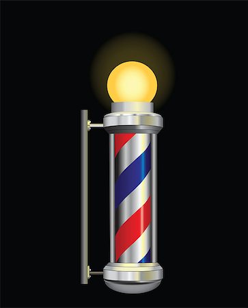 Symbol for a barber night with lamp. Vector illustration. Stock Photo - Budget Royalty-Free & Subscription, Code: 400-07555866