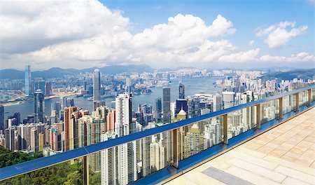 simsearch:400-07630733,k - Hong Kong skyline. View from Victoria Peak. Stock Photo - Budget Royalty-Free & Subscription, Code: 400-07555930