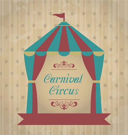 Illustration vintage carnival poster for your advertising - vector Stock Photo - Budget Royalty-Free & Subscription, Code: 400-07556009