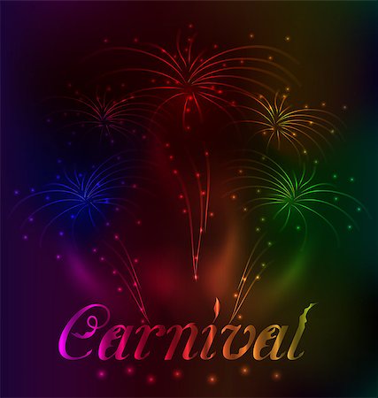 simsearch:400-07213298,k - Illustration colorful fireworks background for Carnival party - vector Foto de stock - Royalty-Free Super Valor e Assinatura, Número: 400-07556010