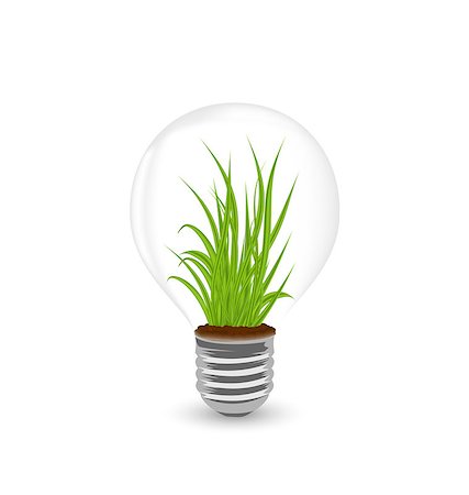 simsearch:400-07464142,k - Illustration lamp with grass inside isolated on white background - vector Foto de stock - Super Valor sin royalties y Suscripción, Código: 400-07556025