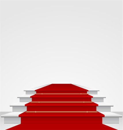 Illustration stairs covered with red carpet, isolated - vector Stock Photo - Budget Royalty-Free & Subscription, Code: 400-07556066