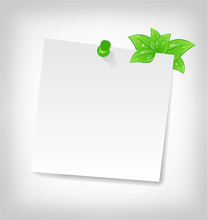 simsearch:400-09224024,k - Illustration blank note paper with green leaves and space for your text - vector Stock Photo - Budget Royalty-Free & Subscription, Code: 400-07556103