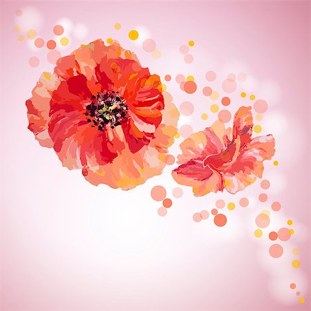 simsearch:400-08530064,k - Poppies. Summer flowers invitation template card Stock Photo - Budget Royalty-Free & Subscription, Code: 400-07556127
