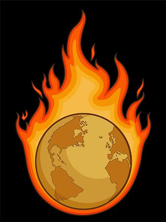 simsearch:400-08192407,k - A vector image of desolated earth burning. Available as a Vector in EPS8 format that can be scaled to any size without loss of quality. The graphics elements are all can be moved or edited individually. Stock Photo - Budget Royalty-Free & Subscription, Code: 400-07556313