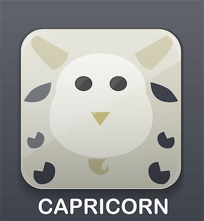 simsearch:400-04643244,k - Capricorn zodiac icon Stock Photo - Budget Royalty-Free & Subscription, Code: 400-07556460