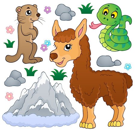 simsearch:400-08110984,k - Mountain animals theme collection 1 - eps10 vector illustration. Photographie de stock - Aubaine LD & Abonnement, Code: 400-07556768