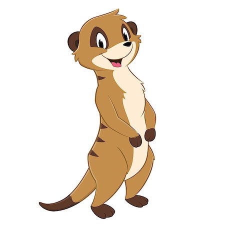 simsearch:400-09085104,k - Vector illustration of a standing cartoon meerkat Stockbilder - Microstock & Abonnement, Bildnummer: 400-07556828