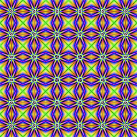 simsearch:400-06067180,k - A digital fractal image with a tiled seamless star design in green, pink, blue, orange and yellow. Foto de stock - Super Valor sin royalties y Suscripción, Código: 400-07556920