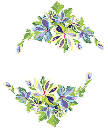 simsearch:400-08198402,k - Illustration of frame from abstract flowers isolated Foto de stock - Super Valor sin royalties y Suscripción, Código: 400-07557047