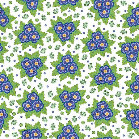 simsearch:400-06093261,k - Illustration of seamless floral background in lilac, blue, and green colours Fotografie stock - Microstock e Abbonamento, Codice: 400-07557056