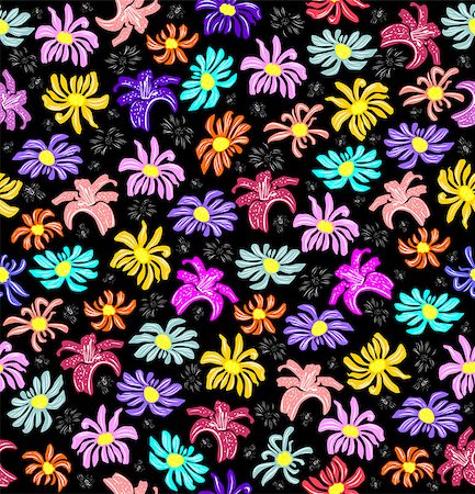 simsearch:400-06093261,k - Illustration of abstract colorful seamless floral background Fotografie stock - Microstock e Abbonamento, Codice: 400-07557060