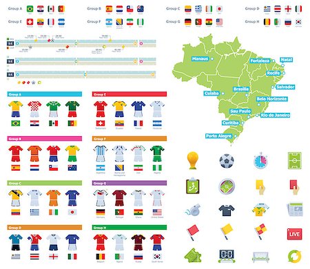 Set of the soccer championship related icons and infographic elements Stock Photo - Budget Royalty-Free & Subscription, Code: 400-07557507