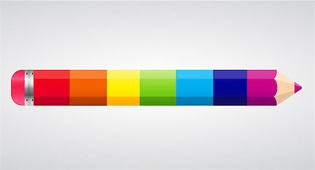 drawing colour palette - Colored Rainbow Pencil Vector Illustration. Isolated. EPS10 Stock Photo - Budget Royalty-Free & Subscription, Code: 400-07557923