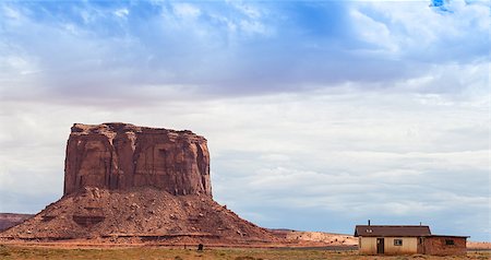 simsearch:400-05361560,k - Complementary colours blue and orange in this iconic view of Monument Valley, USA Photographie de stock - Aubaine LD & Abonnement, Code: 400-07558153