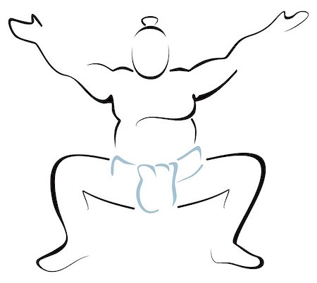 fat man silhouette - Japanese sport of sumo wrestling on white Stock Photo - Budget Royalty-Free & Subscription, Code: 400-07558346