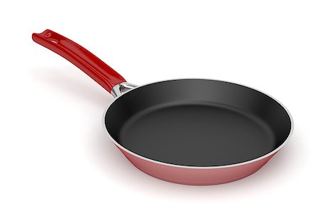 Frying pan on white background Stock Photo - Budget Royalty-Free & Subscription, Code: 400-07558482