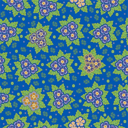 simsearch:400-07558492,k - Illustration of seamless floral background in lilac, blue, orange and green colours Fotografie stock - Microstock e Abbonamento, Codice: 400-07558503