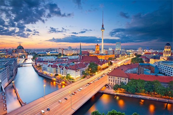 Aerial view of Berlin during beautiful sunset. Stock Photo - Royalty-Free, Artist: rudi1976, Image code: 400-07558550