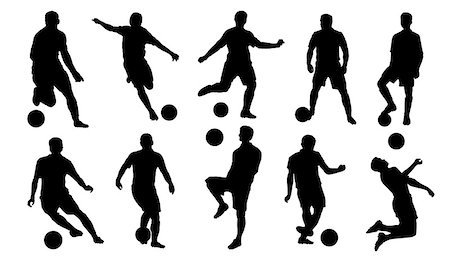 simsearch:400-04809582,k - soccer player silhouettes on the white background Stock Photo - Budget Royalty-Free & Subscription, Code: 400-07550029