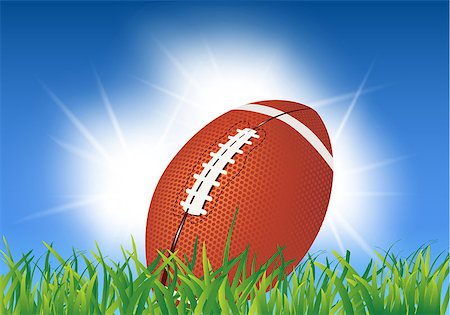 simsearch:400-08372849,k - American football ball on grass  American football background illustration Stock Photo - Budget Royalty-Free & Subscription, Code: 400-07550173