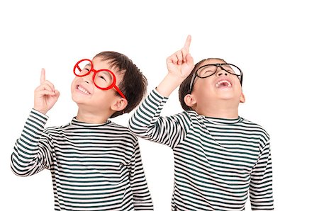 Two brother  smiling on white background Stock Photo - Budget Royalty-Free & Subscription, Code: 400-07550848