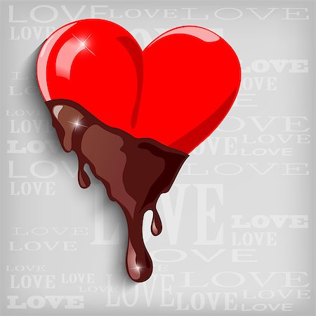 passionate fat pic - Abstract heart with chocolate - Vector illustration Stock Photo - Budget Royalty-Free & Subscription, Code: 400-07550868