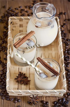 frozen drinking glass - Ice coffee with spices in jug and glasses. Selective focus. Stock Photo - Budget Royalty-Free & Subscription, Code: 400-07550936