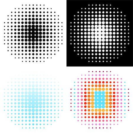 Set of various vector halftone design elements Stock Photo - Budget Royalty-Free & Subscription, Code: 400-07551087