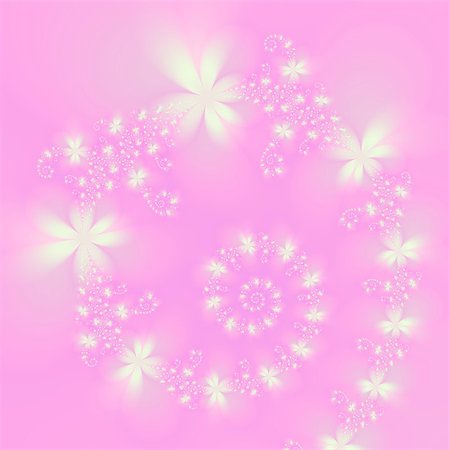 simsearch:400-06699301,k - A digital abstract fractal image with a spiral flower design in white on a pink background. Stock Photo - Budget Royalty-Free & Subscription, Code: 400-07551243