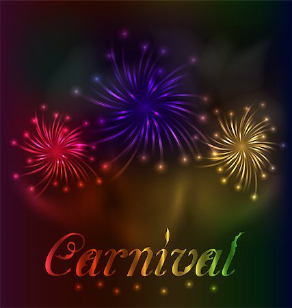 simsearch:400-07213298,k - Illustration colorful fireworks background for Carnival party - vector Photographie de stock - Aubaine LD & Abonnement, Code: 400-07551405