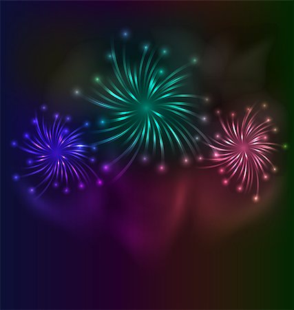 simsearch:400-07213298,k - Illustration colorful fireworks background with place for text - vector Photographie de stock - Aubaine LD & Abonnement, Code: 400-07551438