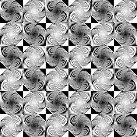 simsearch:400-07507345,k - Design seamless monochrome decorative geometric pattern. Abstract trellised textured background. Vector art Foto de stock - Royalty-Free Super Valor e Assinatura, Número: 400-07551536