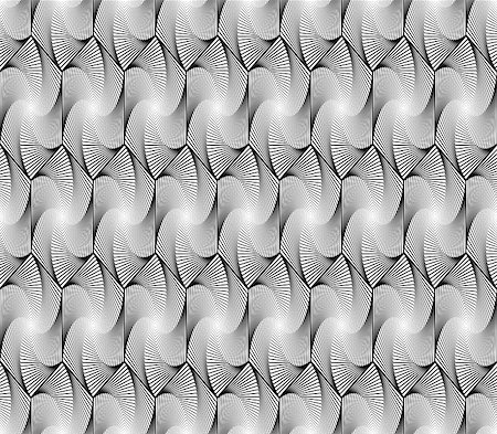 simsearch:400-07830300,k - Design seamless monochrome hexagon geometric pattern. Abstract whirl lines textured background. Vector art Foto de stock - Super Valor sin royalties y Suscripción, Código: 400-07551538