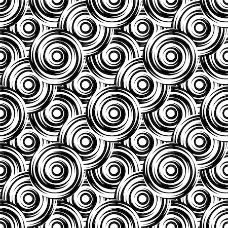 simsearch:400-07990322,k - Design seamless monochrome circle pattern. Uncolored geometric ellipse diagonal background. Vector art Photographie de stock - Aubaine LD & Abonnement, Code: 400-07551539