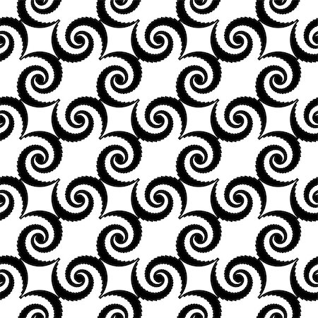 simsearch:400-07990322,k - Design seamless monochrome spiral movement pattern. Abstract whirl background. Vector art Photographie de stock - Aubaine LD & Abonnement, Code: 400-07551542