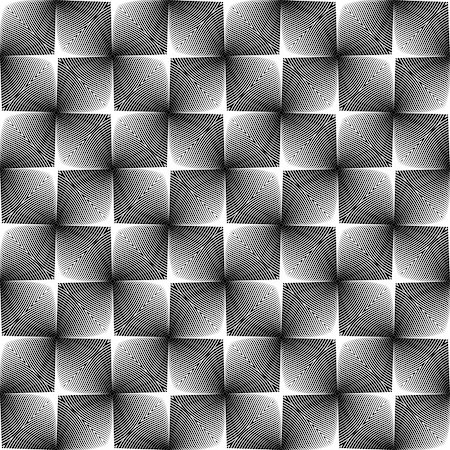 simsearch:400-07836085,k - Design seamless square trellised pattern. Abstract geometric monochrome background. Speckled texture. Vector art Foto de stock - Super Valor sin royalties y Suscripción, Código: 400-07551550