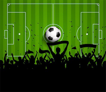 earth vector south america - Soccer or football crowd on a green pitch background Photographie de stock - Aubaine LD & Abonnement, Code: 400-07551592