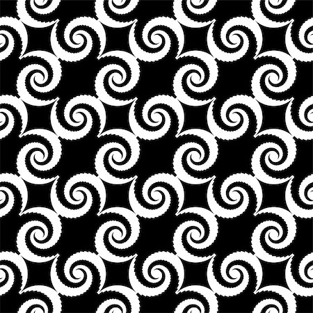 simsearch:400-07507273,k - Design seamless monochrome spiral movement pattern. Abstract whirl background. Vector art Foto de stock - Super Valor sin royalties y Suscripción, Código: 400-07551641