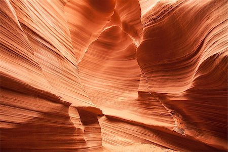 Interior of Antelope Canyon, woderful orange waves made of stone Stock Photo - Budget Royalty-Free & Subscription, Code: 400-07551670