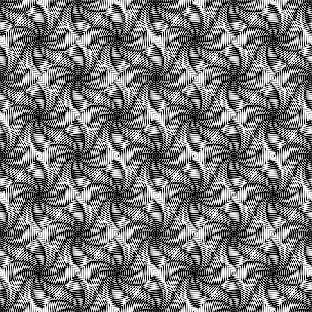 simsearch:400-07631184,k - Design seamless monochrome vortex twisting pattern. Abstract decorative stripy textured background. Vector art Stockbilder - Microstock & Abonnement, Bildnummer: 400-07551714