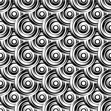 simsearch:400-07990322,k - Design seamless monochrome circle pattern. Uncolored geometric ellipse diagonal background. Vector art Photographie de stock - Aubaine LD & Abonnement, Code: 400-07551715